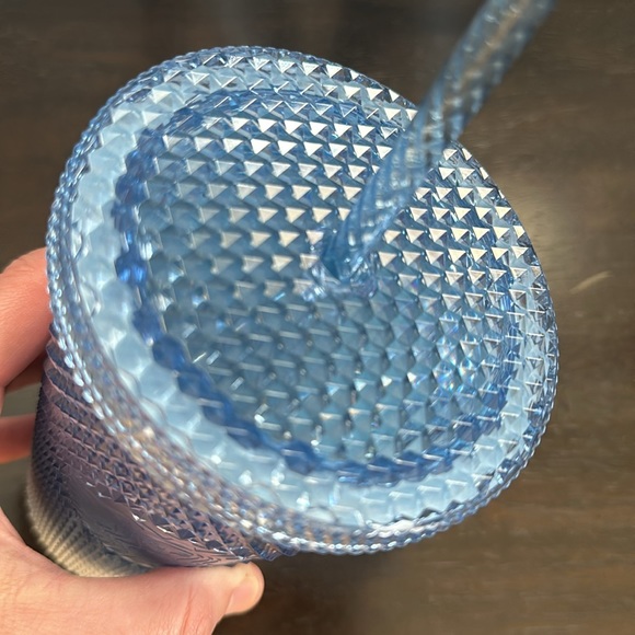 Starbucks blue silver ombré tumbler w/straw, bright and blingy! Metallic, NWT. - Picture 6 of 9